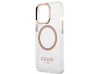 Capa rígida dourada Guess GUHMP13XHTRMD para iPhone 13 Pro Max de 6,7 polegadas com contorno metálic Capa rígida dourada Guess GUHMP13XHTRMD para iPhone 13 Pro Max de 6,7 polegadas com contorno metálic