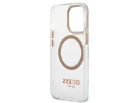 Capa rígida dourada Guess GUHMP13XHTRMD para iPhone 13 Pro Max de 6,7 polegadas com contorno metálic Capa rígida dourada Guess GUHMP13XHTRMD para iPhone 13 Pro Max de 6,7 polegadas com contorno metálic