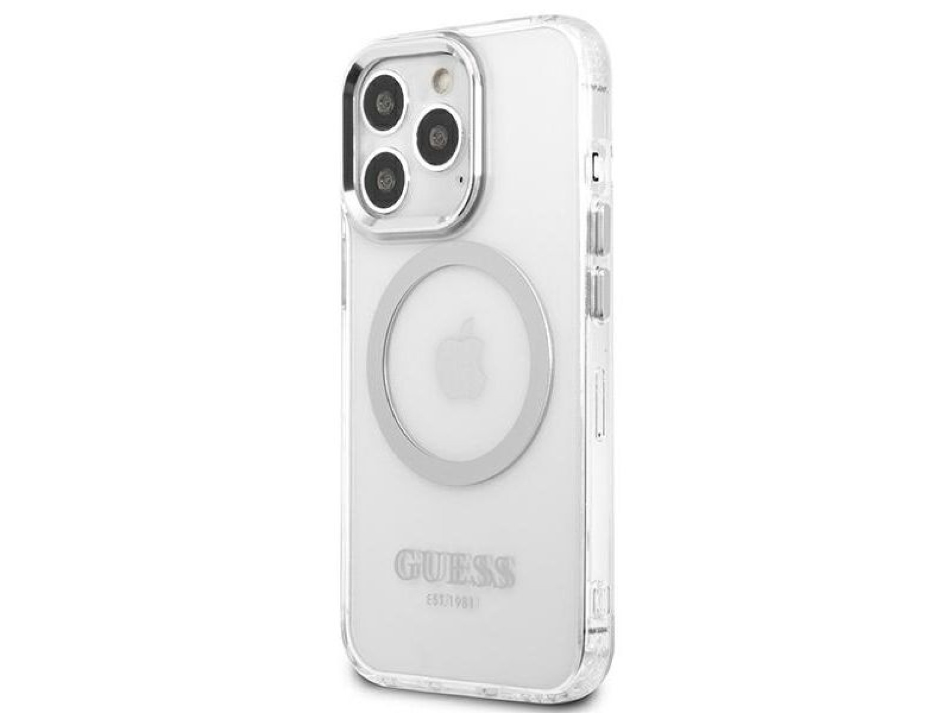Guess Metal Outline MagSafe case for iPhone 13 Pro / iPhone 13 - silver