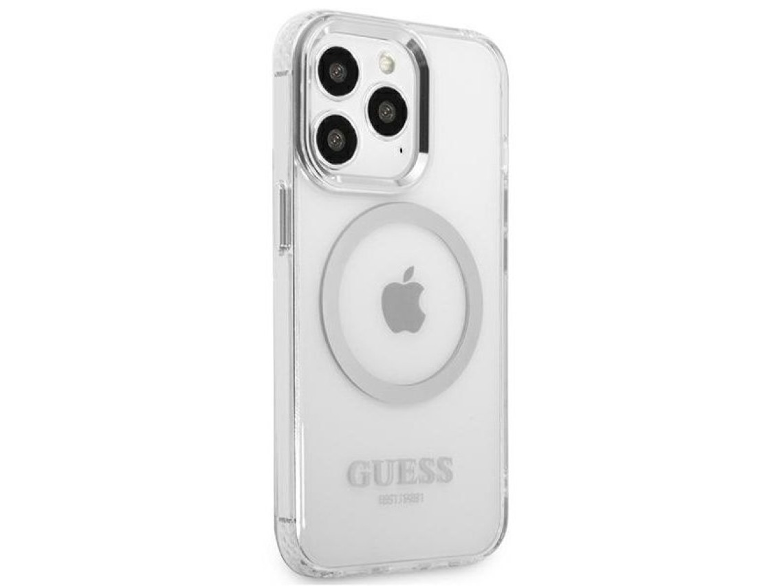 Guess Metal Outline MagSafe case for iPhone 13 Pro / iPhone 13 - silver