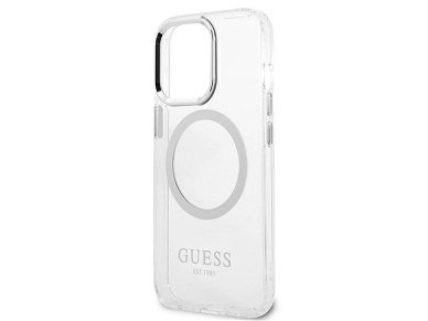 Guess Metal Outline MagSafe case for iPhone 13 Pro / iPhone 13 - silver Guess Metal Outline MagSafe case for iPhone 13 Pro / iPhone 13 - silver