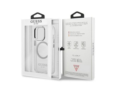 Guess Metal Outline MagSafe case for iPhone 13 Pro / iPhone 13 - silver Guess Metal Outline MagSafe case for iPhone 13 Pro / iPhone 13 - silver