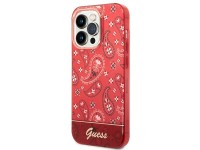 Capa rígida Guess GUHCP14XHGBNHR para iPhone 14 Pro Max 6.7" vermelha/vermelha com estampa de bandan Capa rígida Guess GUHCP14XHGBNHR para iPhone 14 Pro Max 6.7" vermelha/vermelha com estampa de bandan