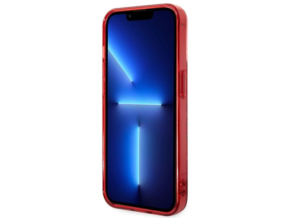 Capa rígida Guess GUHCP14XHGBNHR para iPhone 14 Pro Max 6.7" vermelha/vermelha com estampa de bandan