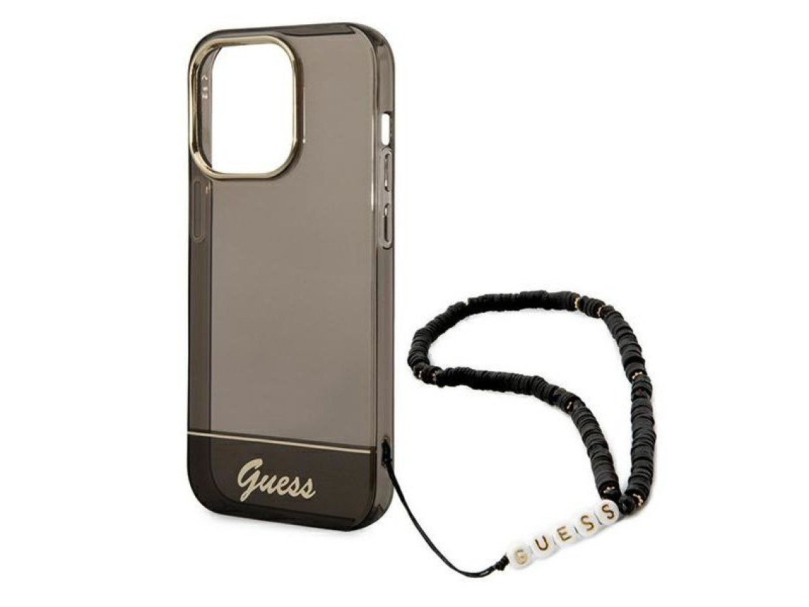 Guess GUHCP14XHGCOHK iPhone 14 Pro Max 6,7 "black / black hardcase Translucent Pearl Strap