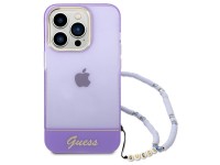 Funda rígida Guess GUHCP14XHGCOHU para iPhone 14 Pro Max de 6,7" en color morado/morado con correa d Funda rígida Guess GUHCP14XHGCOHU para iPhone 14 Pro Max de 6,7" en color morado/morado con correa d