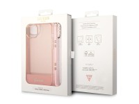 Funda rígida rosa/rosa para iPhone 14 Plus de 6,7" de Guess GUHCP14MHGCOHP con correa de perlas tran Funda rígida rosa/rosa para iPhone 14 Plus de 6,7" de Guess GUHCP14MHGCOHP con correa de perlas tran