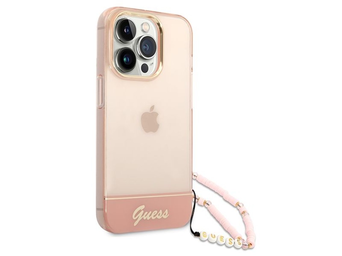 Guess GUHCP14XHGCOHP iPhone 14 Pro Max 6.7" pink/pink hardcase Translucent Pearl Strap