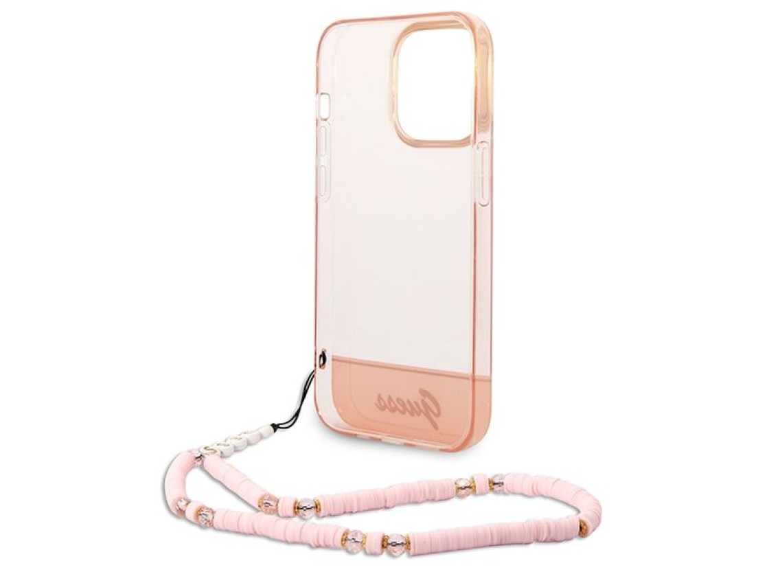 Guess GUHCP14XHGCOHP iPhone 14 Pro Max 6.7" pink/pink hardcase Translucent Pearl Strap