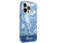 Guess GUHCP14LHGPLHB iPhone 14 Pro 6.1" capa rígida azul/azul Coleção Porcelana Guess GUHCP14LHGPLHB iPhone 14 Pro 6.1" capa rígida azul/azul Coleção Porcelana
