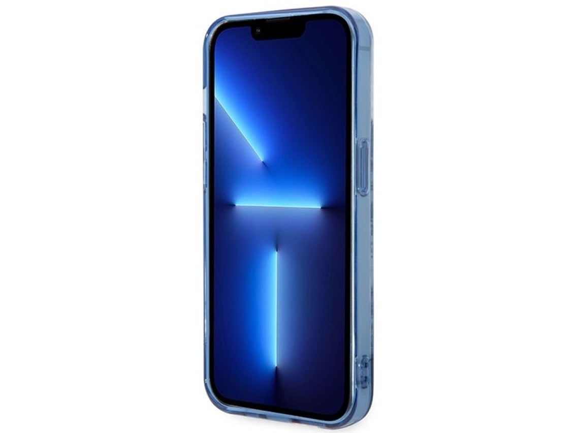 Guess GUHCP14LHGPLHB iPhone 14 Pro 6.1" capa rígida azul/azul Coleção Porcelana
