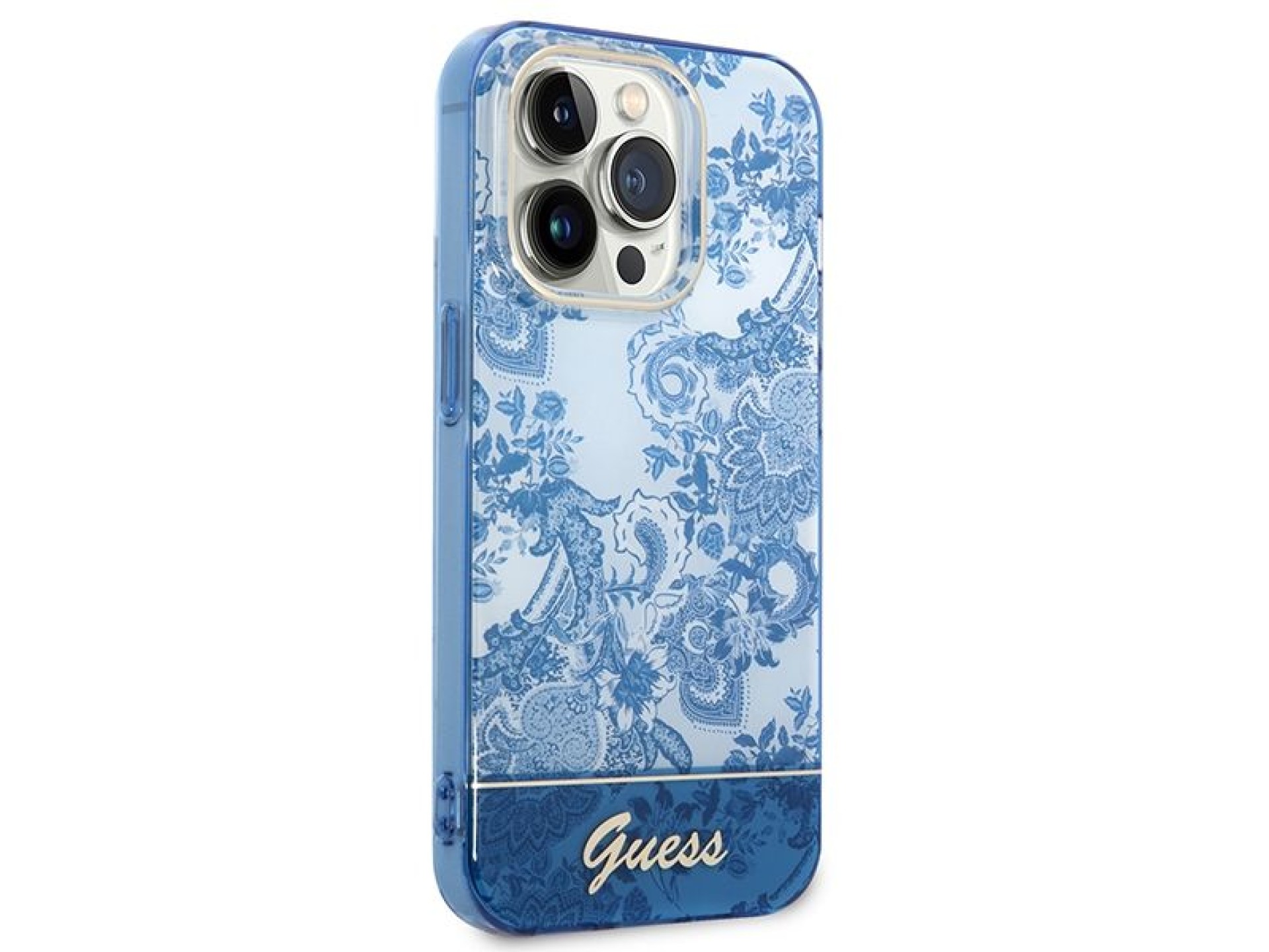 Capa rígida azul/azul Guess GUHCP14XHGPLHB para iPhone 14 Pro Max 6.7