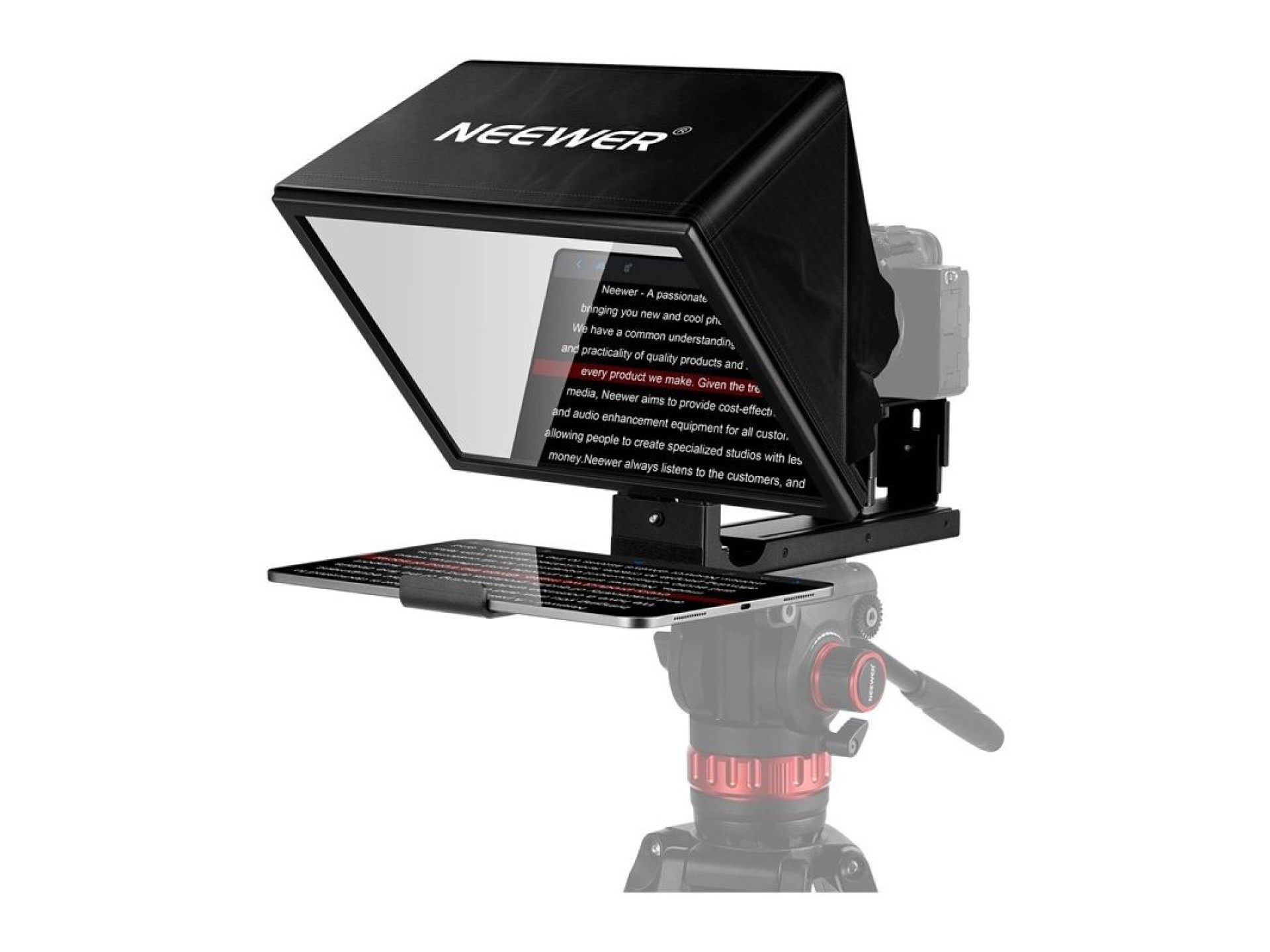 Teleprompter ajustable de aleación de aluminio NEEWER BASICS X12B de 12 pulgadas