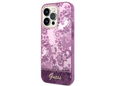 Guess Porcelain Collection case for iPhone 14 Pro Max - fuchsia Guess Porcelain Collection case for iPhone 14 Pro Max - fuchsia