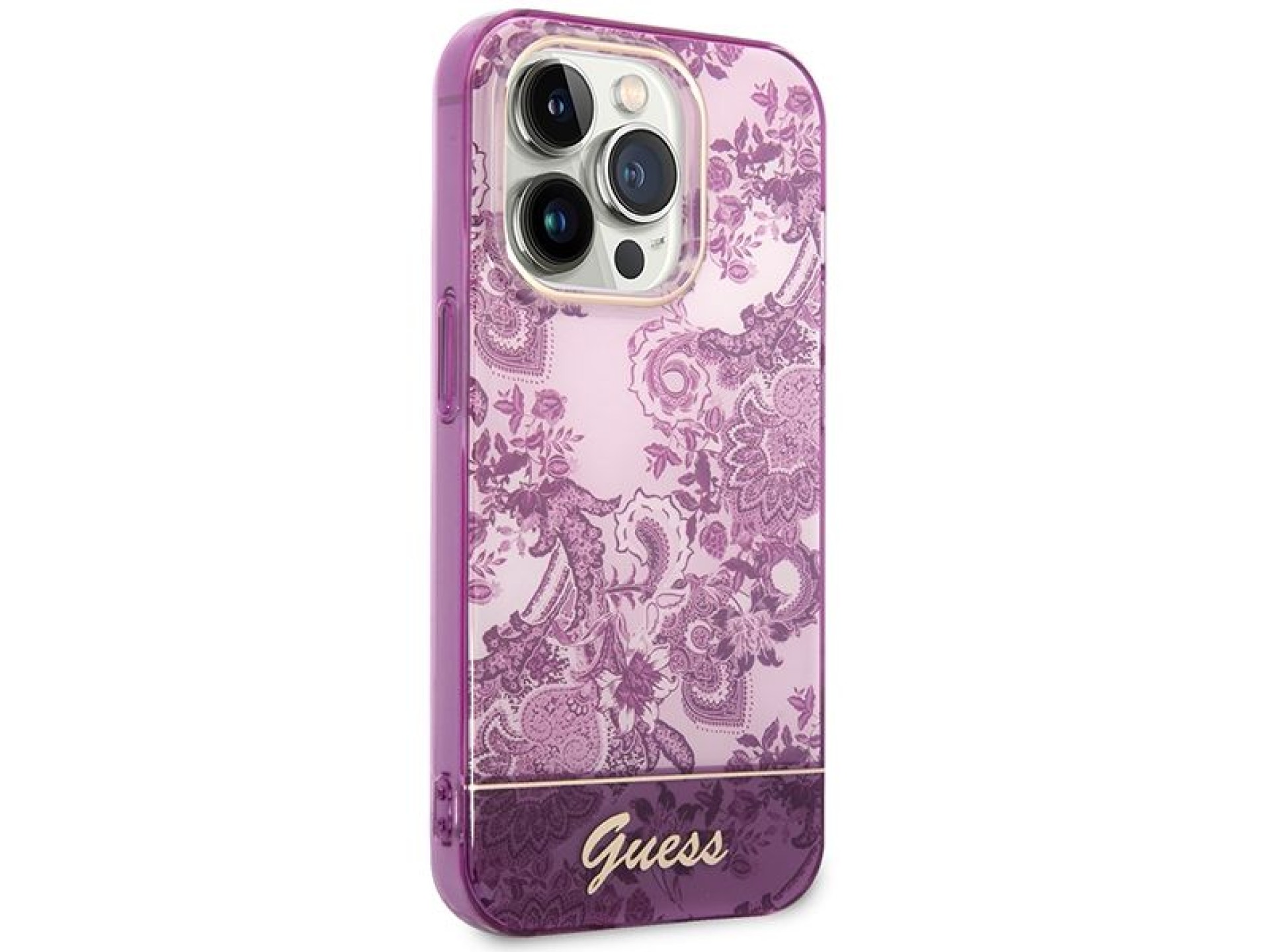Capa Guess Porcelain Collection para iPhone 14 Pro Max - fúcsia