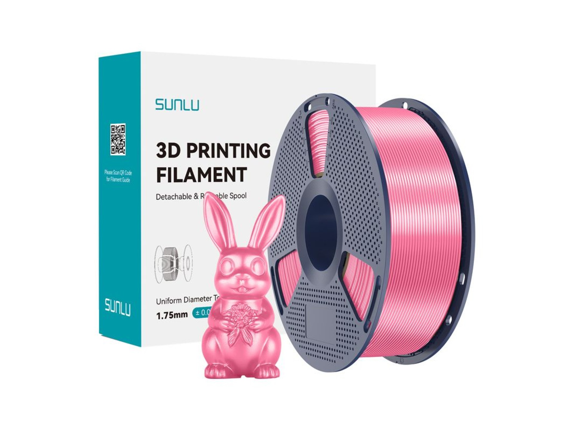 Filamento de seda PLA+ Sunlu (rosa)