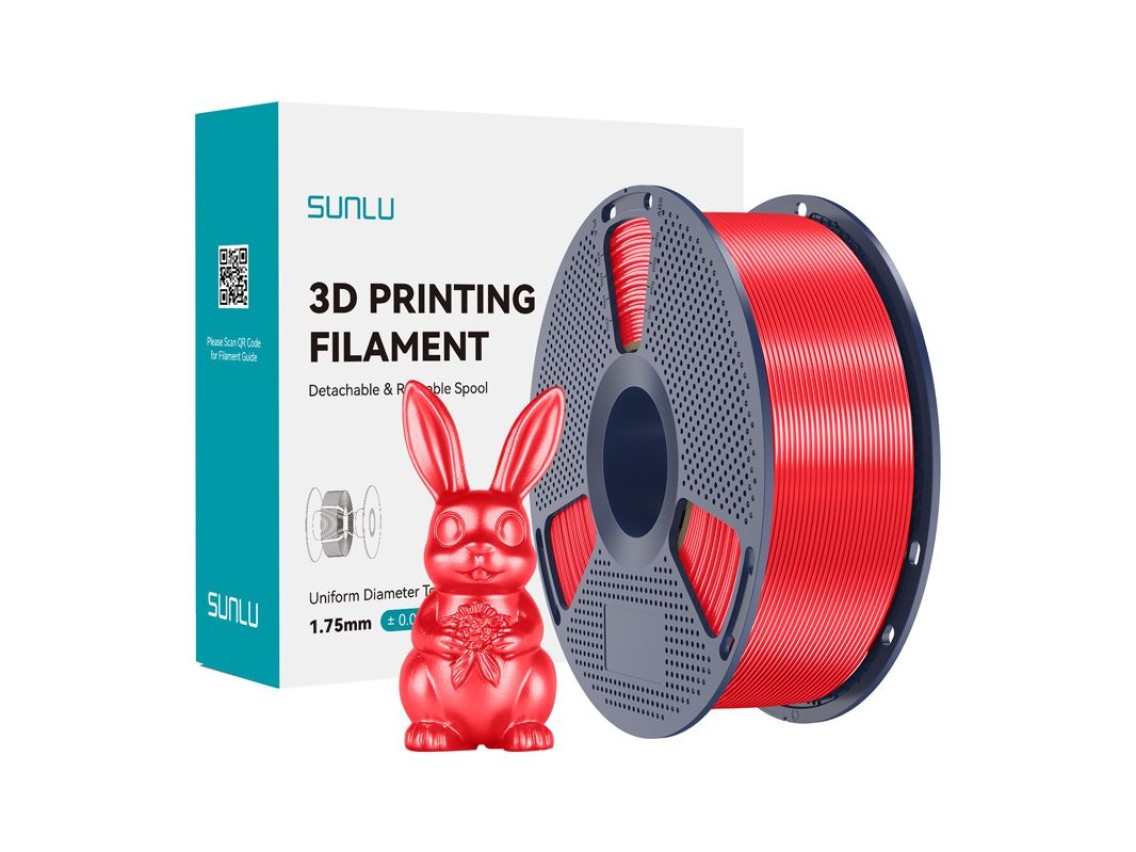 Filamento de seda PLA+ Sunlu (vermelho)