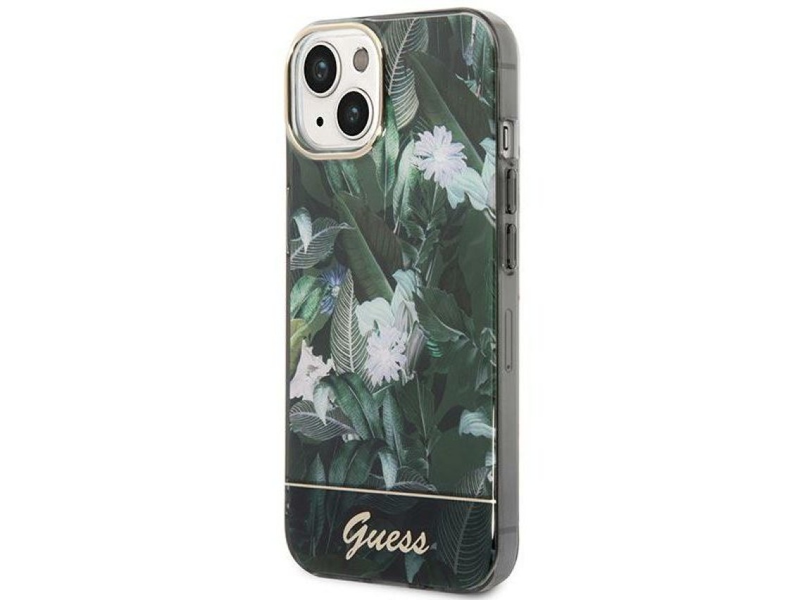 Capa para iPhone 14 da Coleção Selva da Guess - Verde