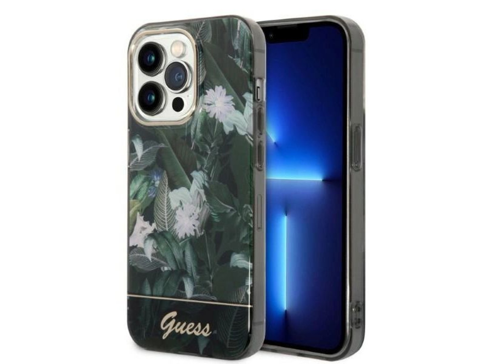Guess Jungle Collection case for iPhone 14 Pro Max - green