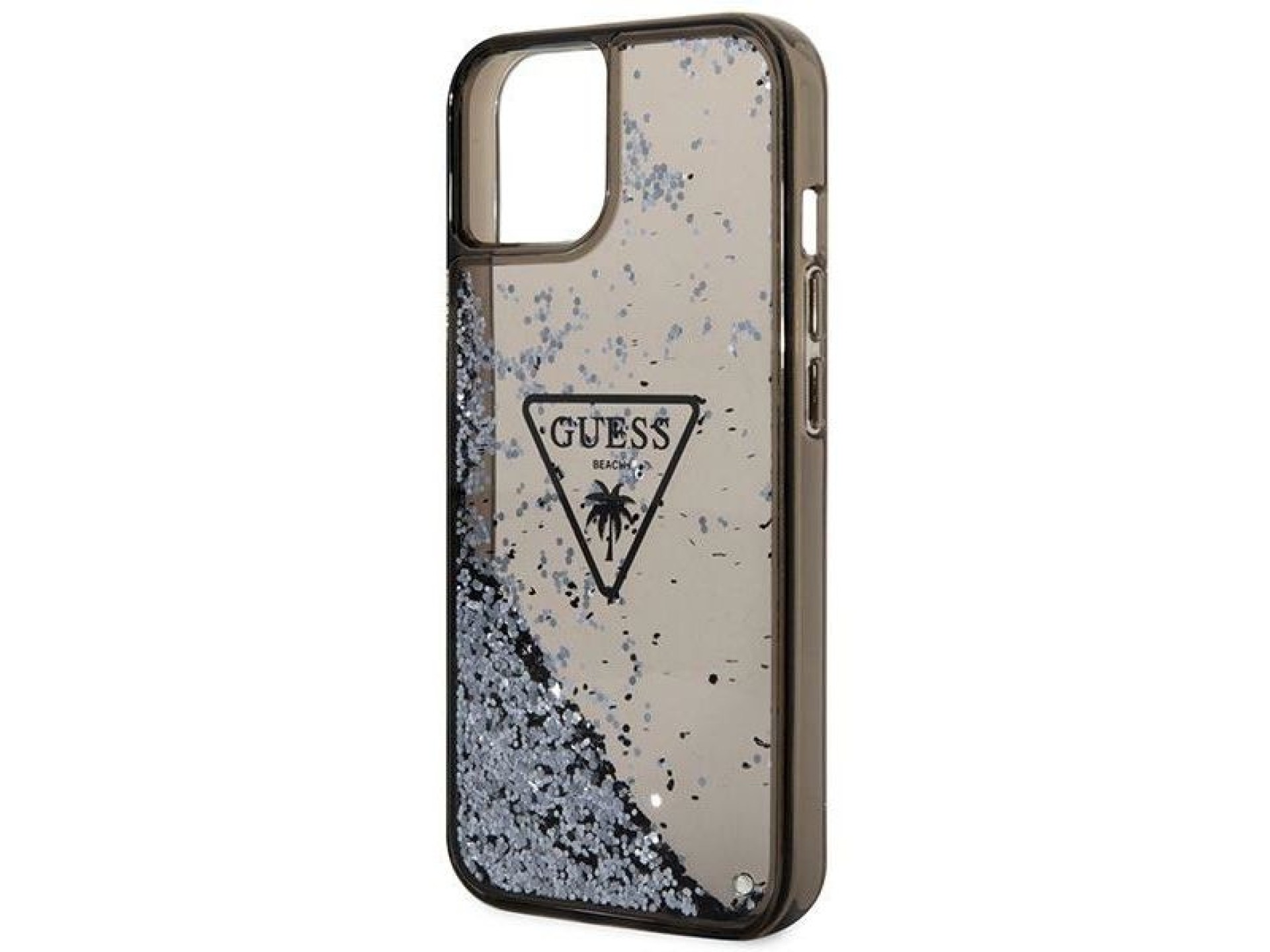 Capa rígida preta com glitter líquido Guess GUHCP14MLFCTPK para iPhone 14 Plus de 6,7 polegadas, col