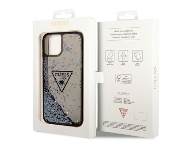 Guess GUHCP14MLFCTPK iPhone 14 Plus 6.7" black/black hardcase Liquid Glitter Palm Collection Guess GUHCP14MLFCTPK iPhone 14 Plus 6.7" black/black hardcase Liquid Glitter Palm Collection