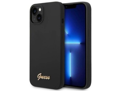 Guess GUHCP14MSLSMK iPhone 14 Plus 6.7 "black / black hard case Silicone Vintage Gold Logo Guess GUHCP14MSLSMK iPhone 14 Plus 6.7 "black / black hard case Silicone Vintage Gold Logo