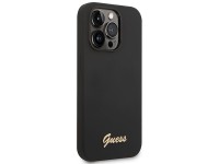 Guess GUHCP14XSLSMK iPhone 14 Pro Max 6.7" black/black hard case Silicone Vintage Gold Logo Guess GUHCP14XSLSMK iPhone 14 Pro Max 6.7" black/black hard case Silicone Vintage Gold Logo