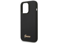 Guess GUHCP14XSLSMK iPhone 14 Pro Max 6.7" black/black hard case Silicone Vintage Gold Logo Guess GUHCP14XSLSMK iPhone 14 Pro Max 6.7" black/black hard case Silicone Vintage Gold Logo