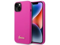 Funda rígida Guess GUHCP14SSLSMF para iPhone 14 de 6,1" color fucsia/fuschia, de silicona con logo d Funda rígida Guess GUHCP14SSLSMF para iPhone 14 de 6,1" color fucsia/fuschia, de silicona con logo d