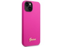 Funda rígida Guess GUHCP14SSLSMF para iPhone 14 de 6,1" color fucsia/fuschia, de silicona con logo d Funda rígida Guess GUHCP14SSLSMF para iPhone 14 de 6,1" color fucsia/fuschia, de silicona con logo d