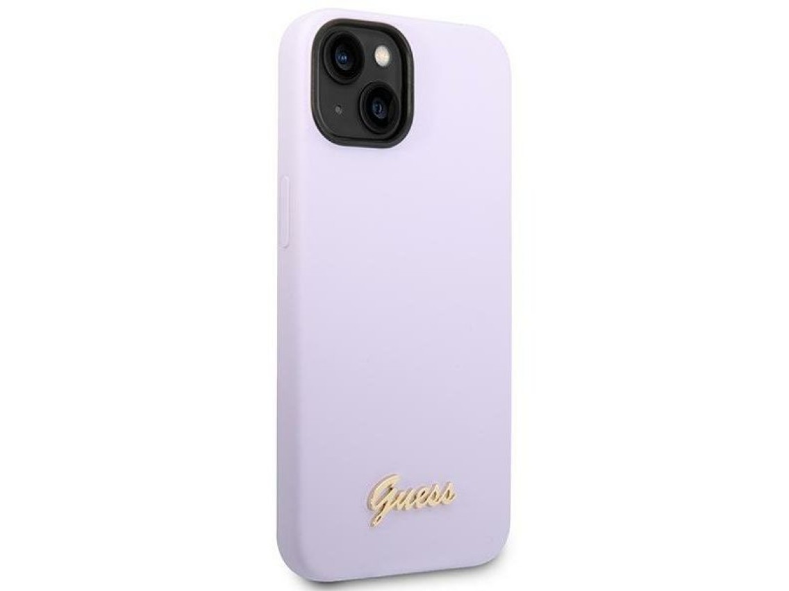Guess GUHCP14SSLSMU iPhone 14 6.1" purple/purple hard case Silicone Vintage Gold Logo