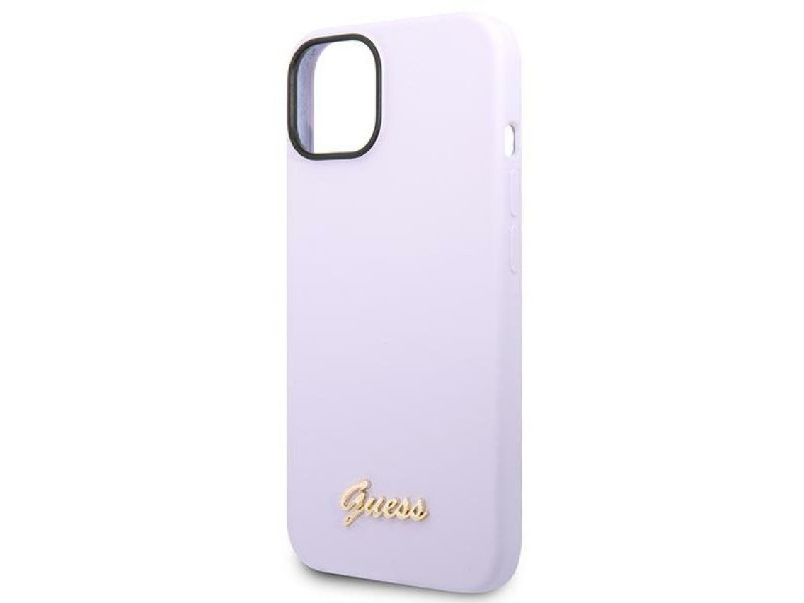 Guess GUHCP14SSLSMU iPhone 14 6.1" purple/purple hard case Silicone Vintage Gold Logo
