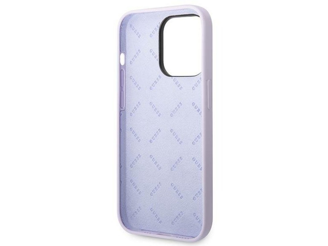 Guess GUHCP14LSLSMU iPhone 14 Pro 6.1" purple/purple hard case Silicone Vintage Gold Logo
