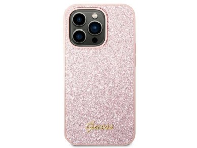 Guess GUHCP14LHGGSHP iPhone 14 Pro 6,1" różowy/pink hard case Glitter Script Guess GUHCP14LHGGSHP iPhone 14 Pro 6,1" różowy/pink hard case Glitter Script