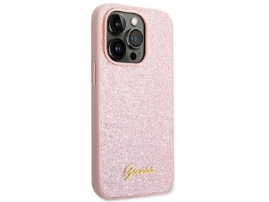 Guess GUHCP14LHGGSHP iPhone 14 Pro 6,1" różowy/pink hard case Glitter Script Guess GUHCP14LHGGSHP iPhone 14 Pro 6,1" różowy/pink hard case Glitter Script