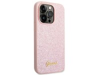 Capa Guess Glitter Script para iPhone 14 Pro Max - Rosa Capa Guess Glitter Script para iPhone 14 Pro Max - Rosa