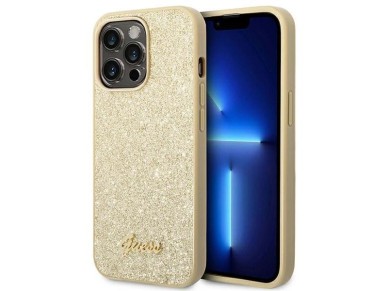 Guess Glitter Script Case for iPhone 14 Pro - Gold Guess Glitter Script Case for iPhone 14 Pro - Gold