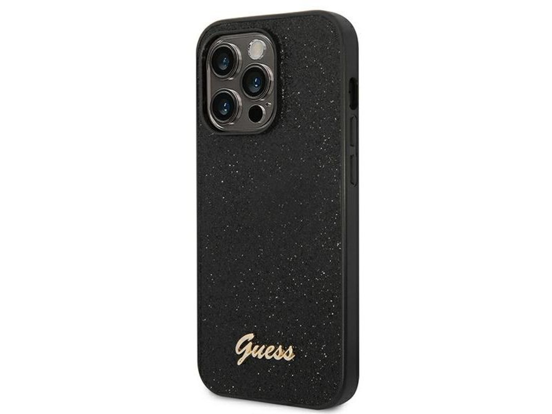 Guess Glitter Script Case for iPhone 14 Pro - Black
