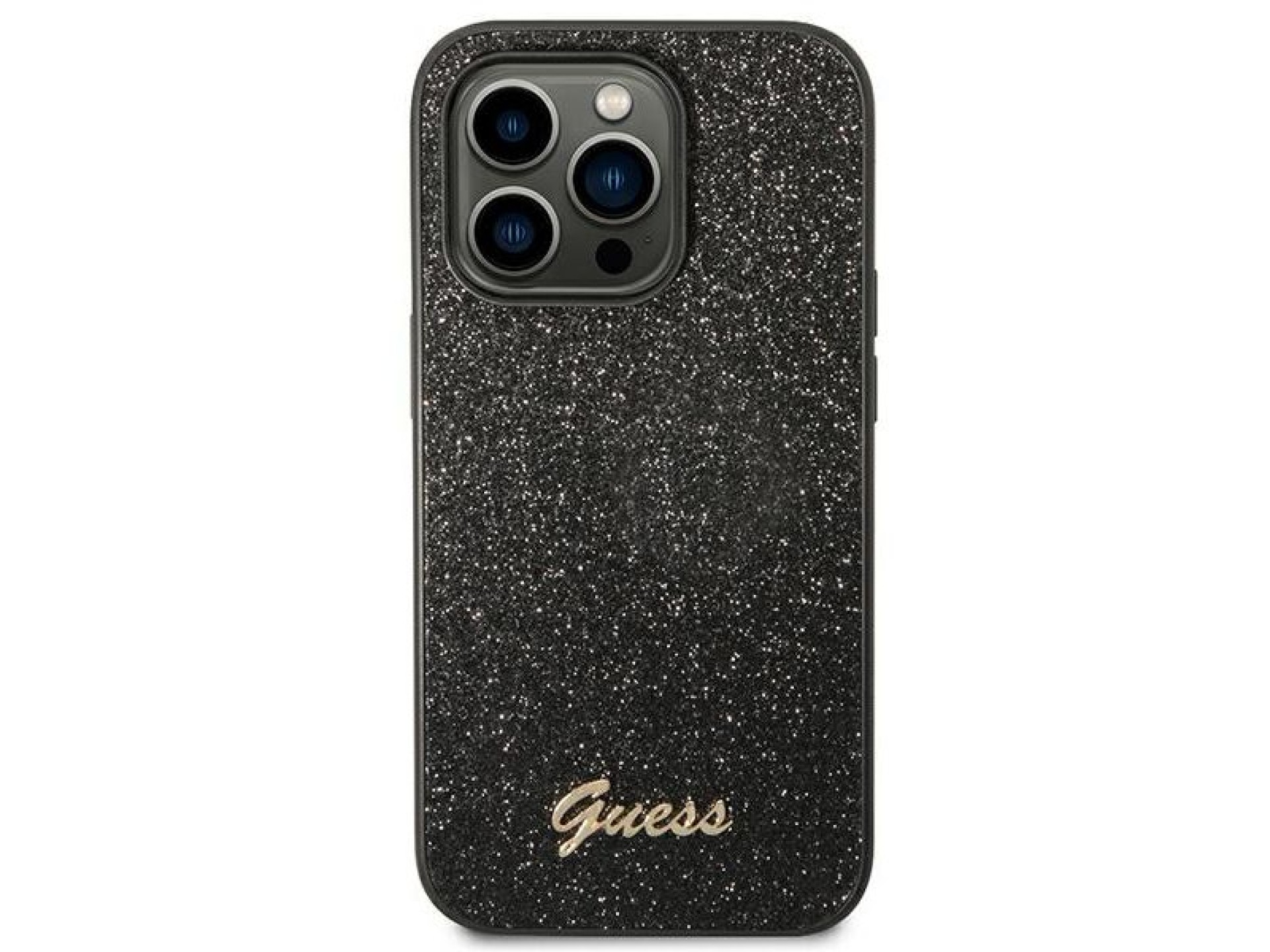 Guess Glitter Script Case for iPhone 14 Pro - Black