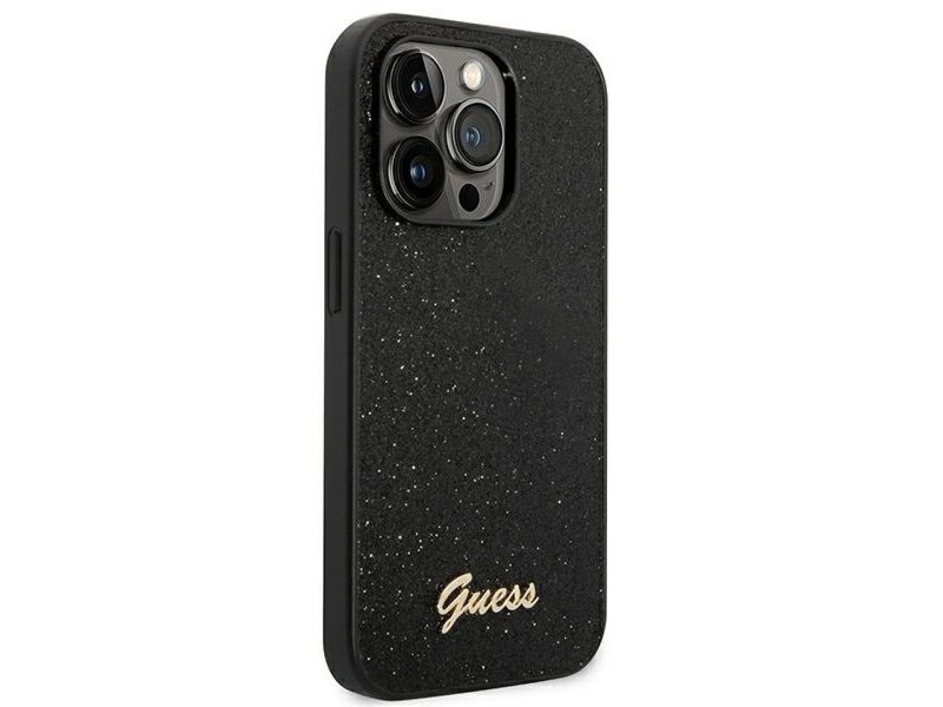 Guess Glitter Script Case for iPhone 14 Pro - Black