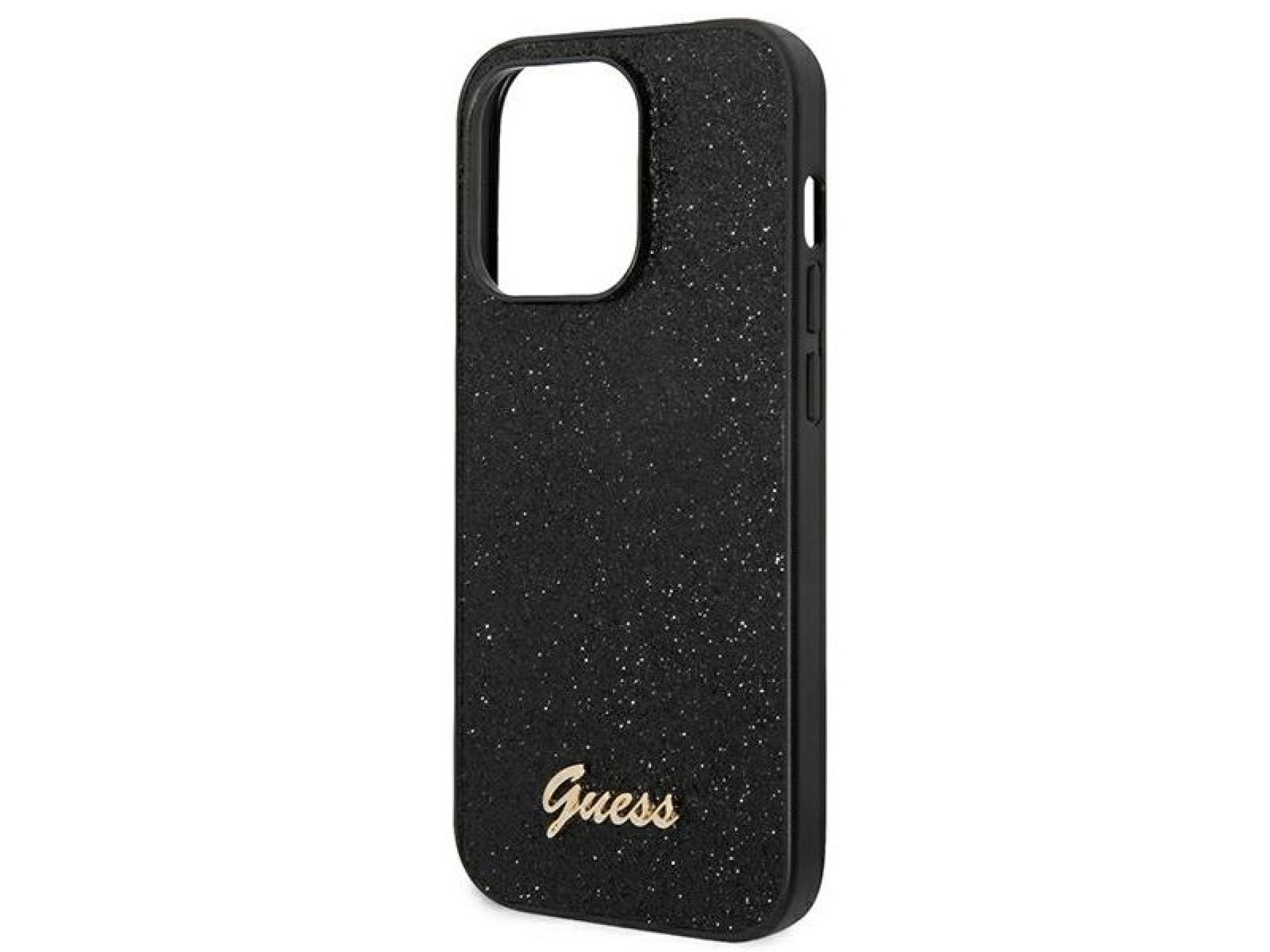 Guess Glitter Script Case for iPhone 14 Pro - Black