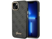 Funda rígida negra Guess GUHCP14SHG4SHK para iPhone 14 de 6,1 pulgadas, 4G, con logo dorado vintage. Funda rígida negra Guess GUHCP14SHG4SHK para iPhone 14 de 6,1 pulgadas, 4G, con logo dorado vintage.