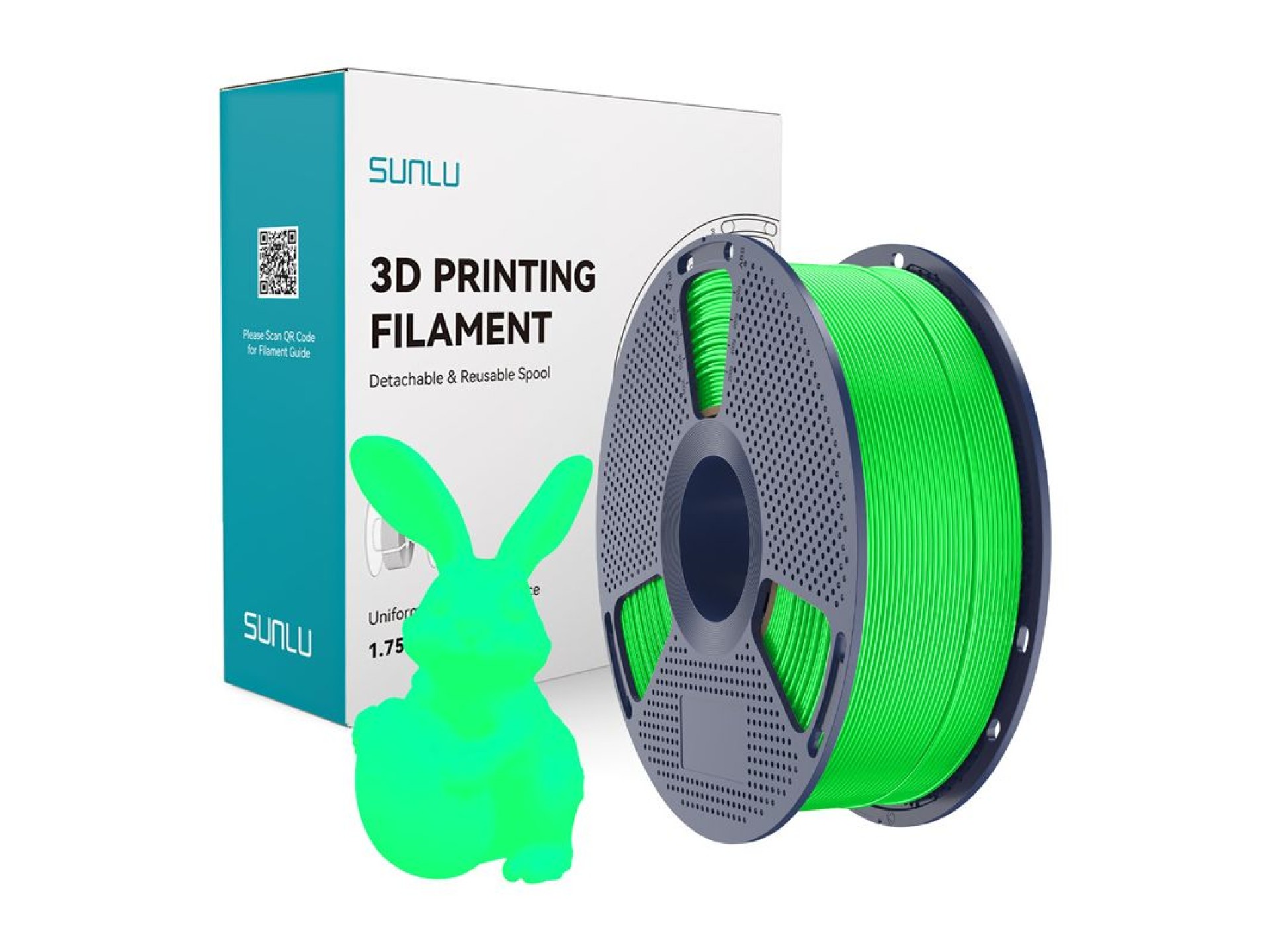 Filamento Sunlu PLA Glow In The Dark (zielônia)