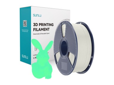 Filamento PLA fosforescente Sunlu (branco e verde) Filamento PLA fosforescente Sunlu (branco e verde)