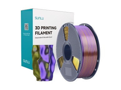 Sunlu PLA+ Silk Tri-Color Filament (Black, Gold, and Purple) Sunlu PLA+ Silk Tri-Color Filament (Black, Gold, and Purple)