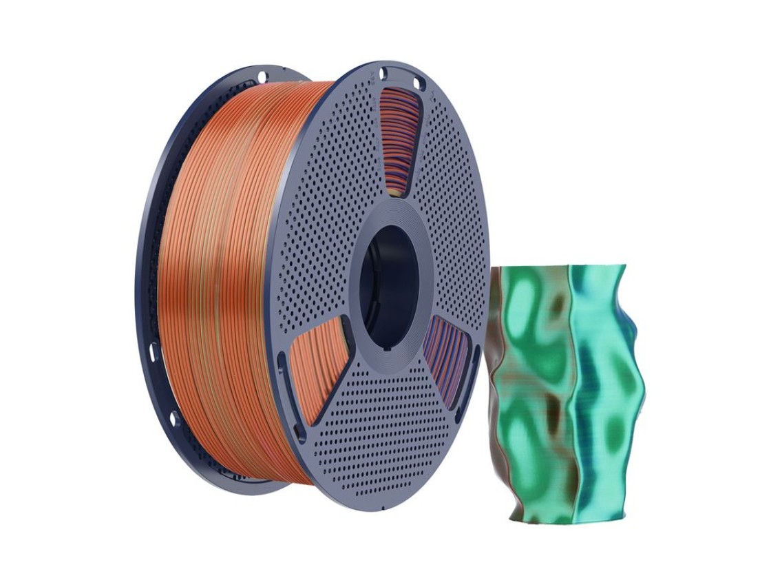 Sunlu PLA+ Silk Tri-Color Filament (orange, blue, and green)
