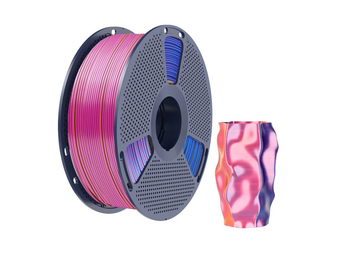 Sunlu PLA+ Silk Tri-Color Filament (red, yellow, and blue)