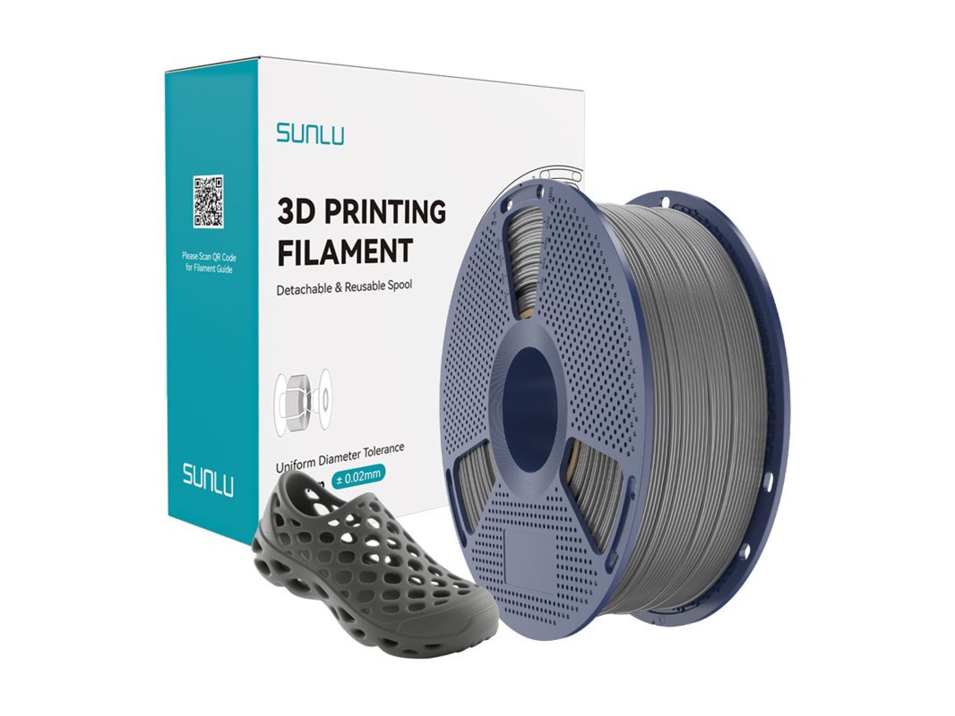 Filamento Sunlu TPU 95A (Cinza)