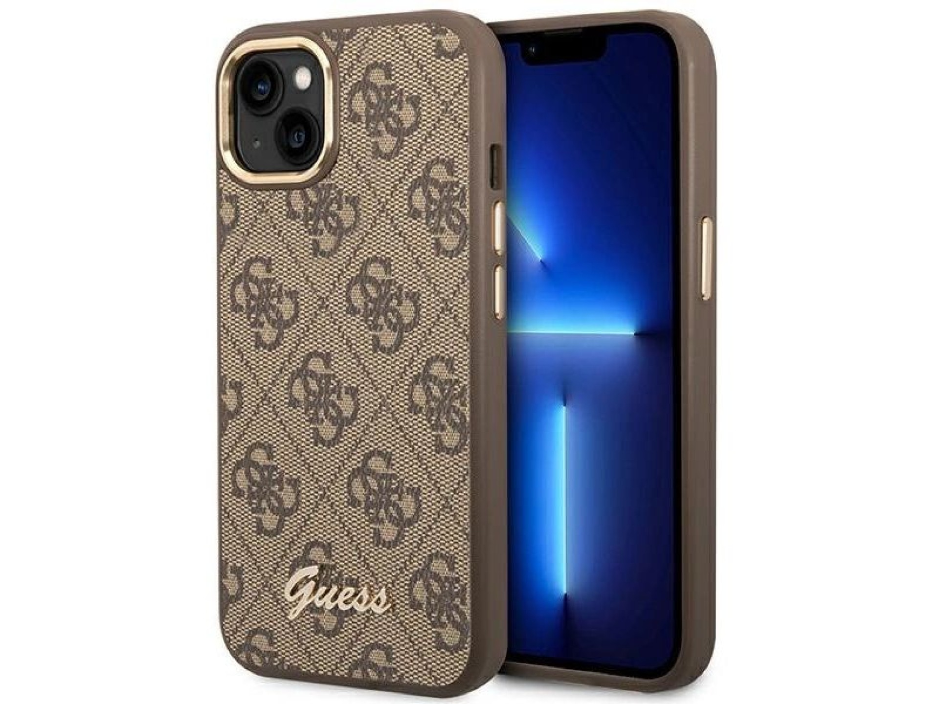 Funda rígida Guess GUHCP14MHG4SHW para iPhone 14 Plus de 6,7 pulgadas, color marrón, 4G, con logo do