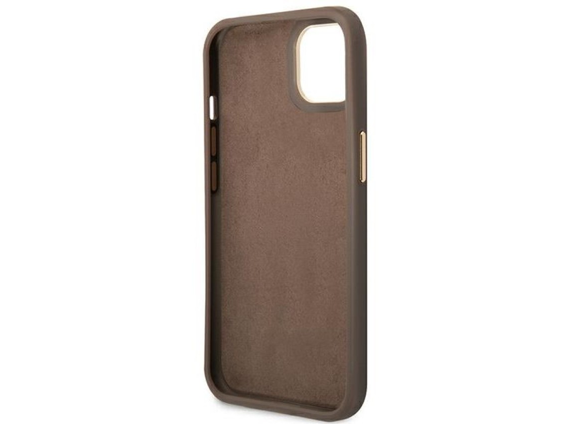 Funda rígida Guess GUHCP14MHG4SHW para iPhone 14 Plus de 6,7 pulgadas, color marrón, 4G, con logo do